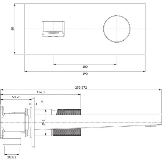 OMNIRES Bateria Umywalkowa Podtynkowa CONTOUR Antracyt CT8015AT