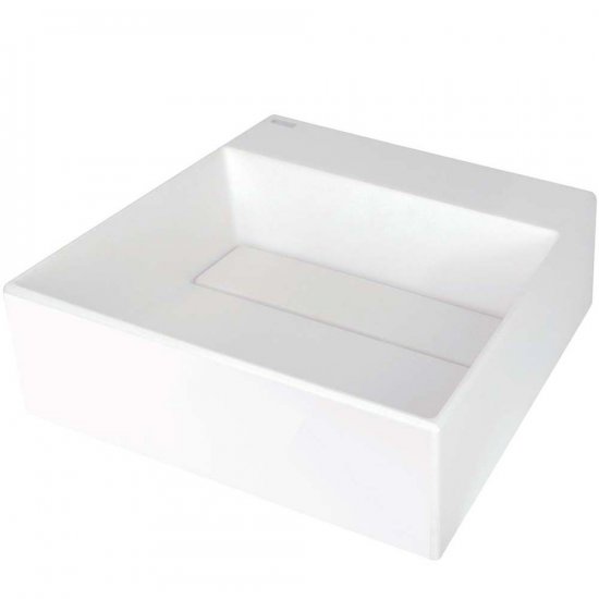 DEANTE Umywalka nablatowa CORREO 40x40 granitowa z maskownicą alabaster CQR_AU4M