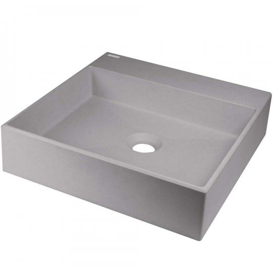 DEANTE Umywalka nablatowa CORREO 40x40 granitowa szary metalik CQR_SU4S