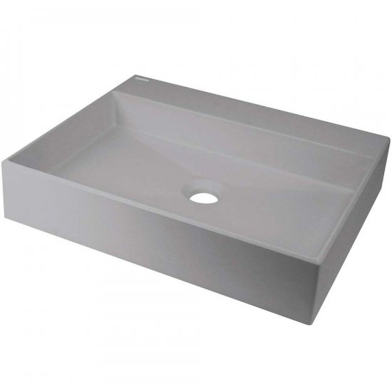 DEANTE Umywalka nablatowa CORREO 50x40 granitowa szary metalik CQR_SU5S