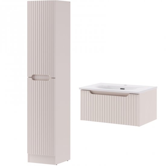 COMAD Zestaw mebli NOVA CASHMERE szafka z umywalką meblową SKY 60 cm, słupek 35 cm