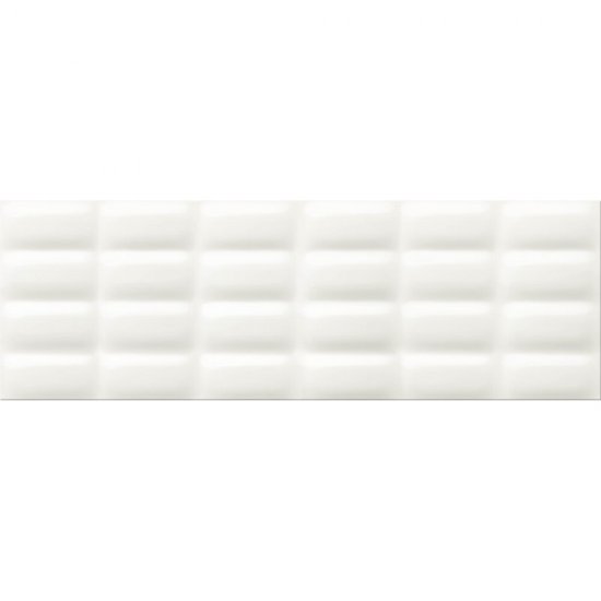 Płytka ścienna WHITE MAGIC white structure glossy pillow 25x75 gat. I