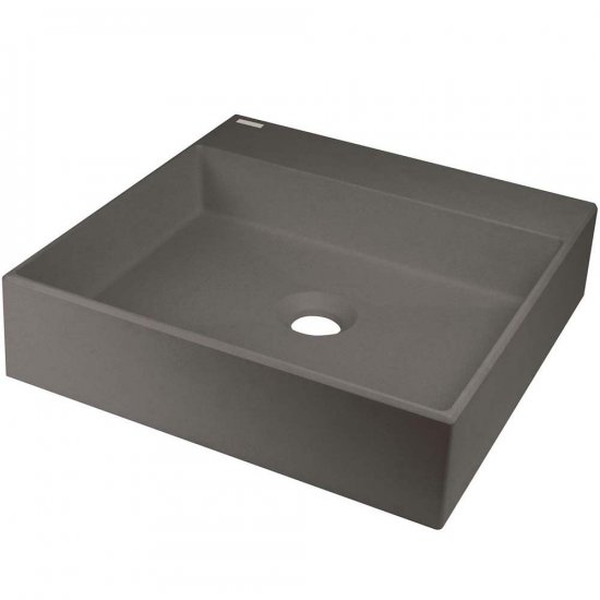 DEANTE Umywalka nablatowa CORREO 40x40 granitowa antracyt metalik CQR_TU4S