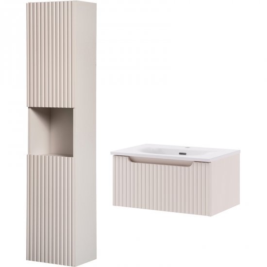 COMAD Zestaw mebli NOVA CASHMERE szafka z umywalką meblową SKY 60 cm, słupek 30 cm