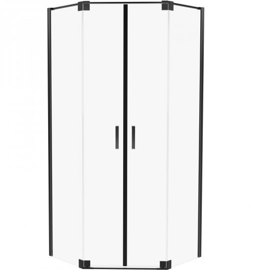 Kabina prysznicowa pięciokątna ALLURIA 2D BLACK MATT 80x80x200 TER-0236