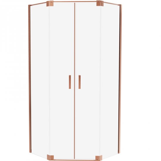 Kabina prysznicowa pięciokątna ALLURIA 2D COPPER BRUSHED 90x90x200 TER-0241