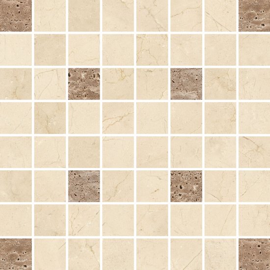 Płytka ścienna mozaika LIGHT MARBLE beige square glossy 29x29 gat. I