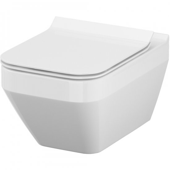 CERSANIT Miska WC podwieszana CREA prostokątna z deską SLIM duroplast S701-213-ECO
