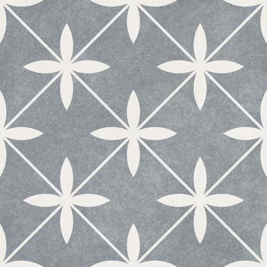 Płytka podłogowa hiszpańska Superceramica HIDRAULICOS MIJAS azul mat 45x45 gat. I
