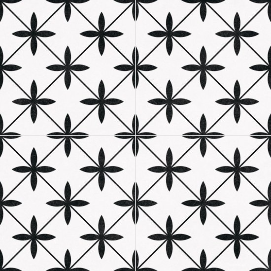 Płytka podłogowa hiszpańska Superceramica HIDRAULICOS POOLE white mat 45x45 gat. I