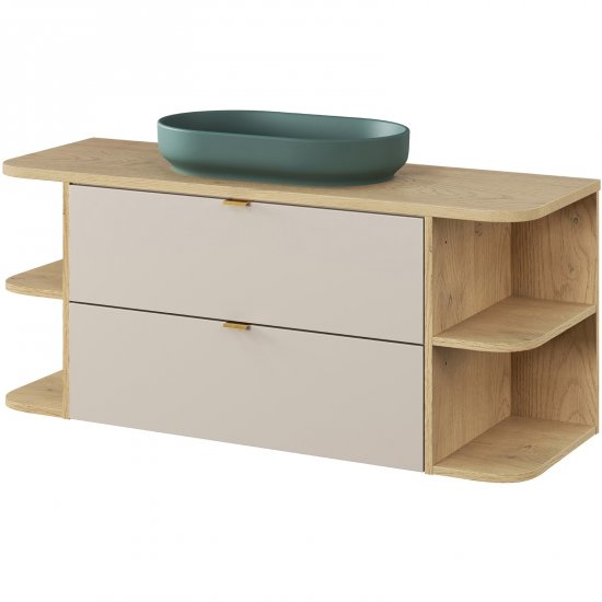 COMAD Zestaw mebli DALIA CASHMERE szafka, 2 regały z blatem CREMONA 120 cm, umywalka RIVER