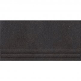 Gres zdobiony stopnica DRY RIVER graphite mat 29,55x59,4 gat. I