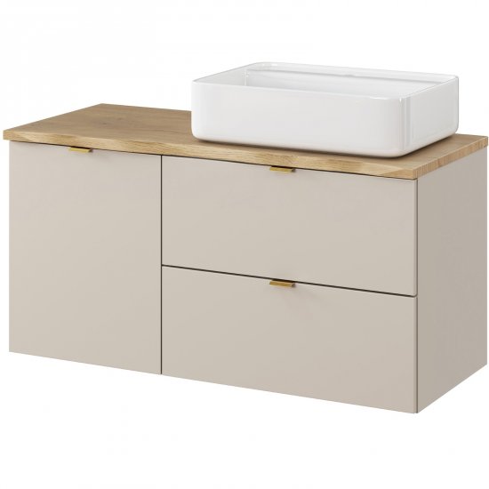 COMAD Zestaw mebli DALIA CASHMERE 2 szafki z blatem CREMONA 100 cm, umywalka MAGIC