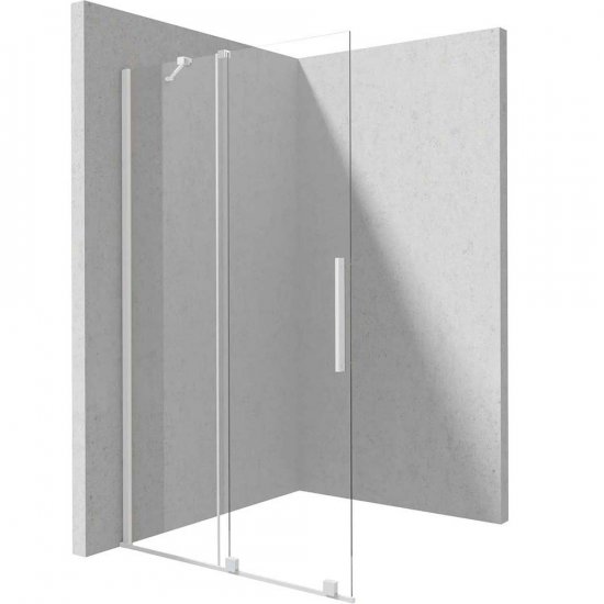DEANTE Ścianka prysznicowa PRIZMA walk-in przesuwna 140x195 bianco KTJ_A34R