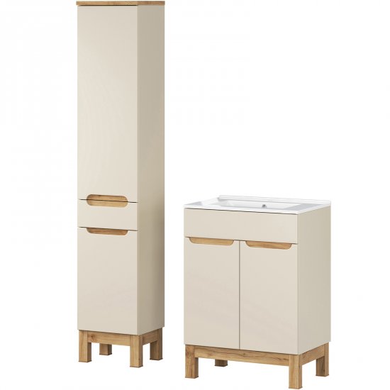 COMAD Zestaw mebli BALI CASHMERE szafka z umywalką meblową LAVA 60 cm, słupek 35 cm