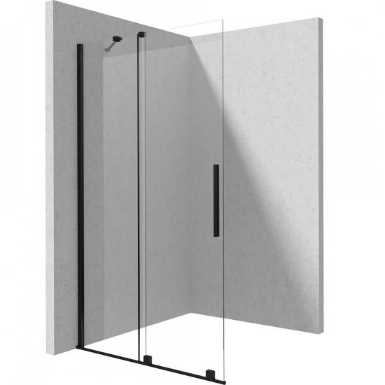 DEANTE Ścianka prysznicowa PRIZMA walk-in przesuwna 140x195 nero KTJ_N34R