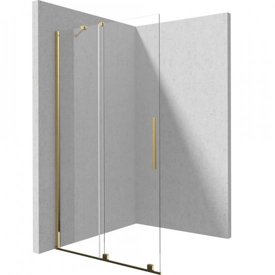 DEANTE Ścianka prysznicowa PRIZMA walk-in przesuwna 140x195 złota KTJ_Z34R