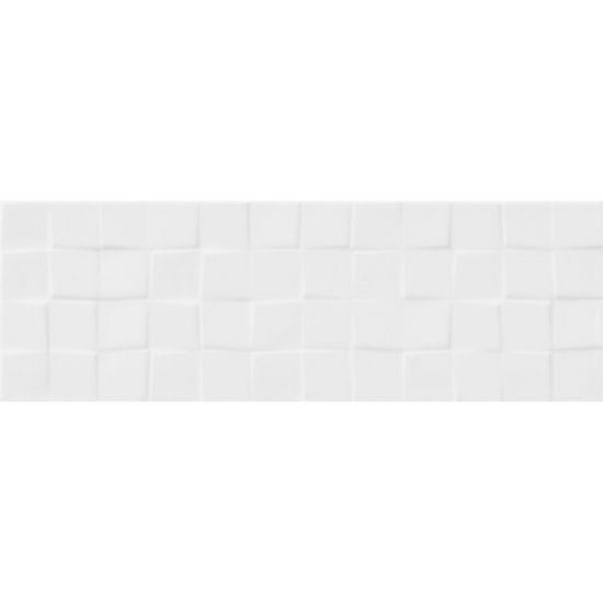 Płytka ścienna SIMPLE ART white cubes structure glossy 19,8x59,8 gat. I