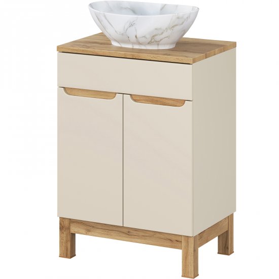 COMAD Zestaw mebli BALI CASHMERE szafka z blatem WOTAN 60 cm, umywalka nablatowa PATI