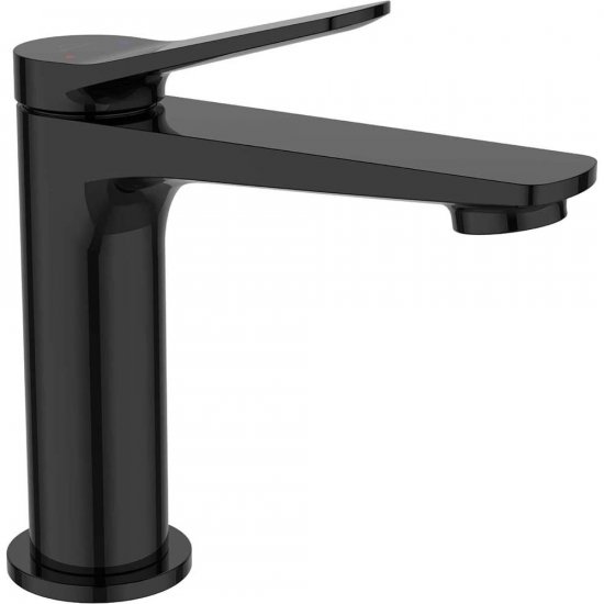INVENA Bateria umywalkowa stojąca ALONIA z korkiem click-clack czarna BU-70-004-V