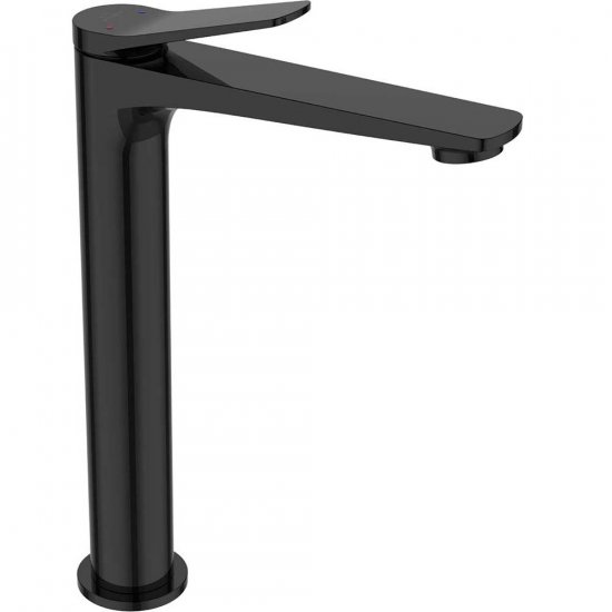INVENA Bateria umywalkowa stojąca ALONIA wysoka z korkiem click-clack czarna BU-70-W04-V