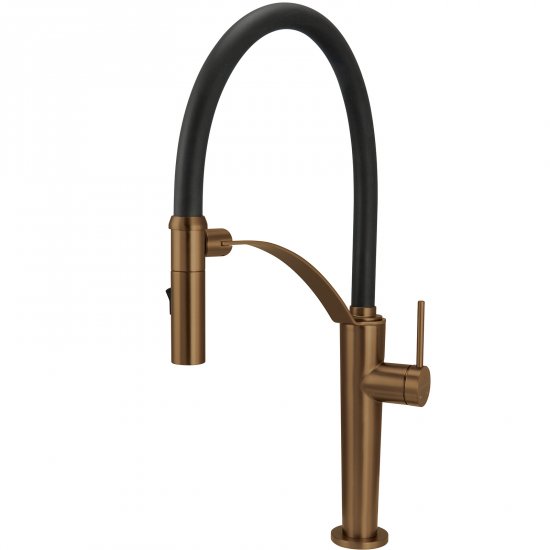 DEANTE Bateria kuchenna stojąca CORDA z elastyczną wylewką brąz szczotkowany BRC_C72M