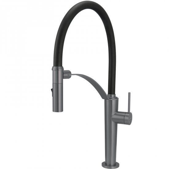 DEANTE Bateria kuchenna stojąca CORDA z elastyczną wylewką titanium BRC_D72M