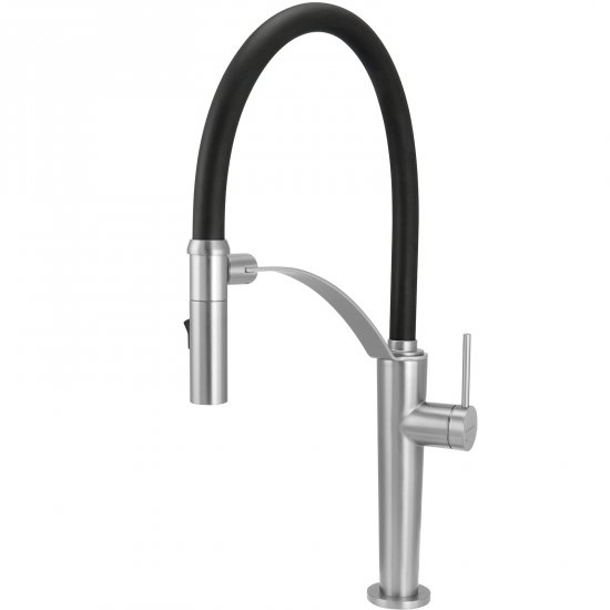 DEANTE Bateria kuchenna stojąca CORDA z elastyczną wylewką stal szczotkowana BRC_F72M