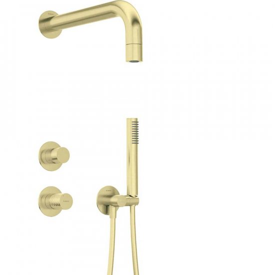 DEANTE Zestaw prysznicowy podtynkowy SILIA HEXA z główką prysznicową złoto szczotkowane NHS_R9XK