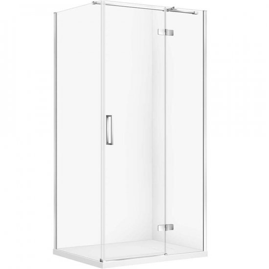 CERSANIT Zestaw kabina prostokątna JOTA prawa 100x80 chrom, brodzik TAKO SLIM biały S601-422