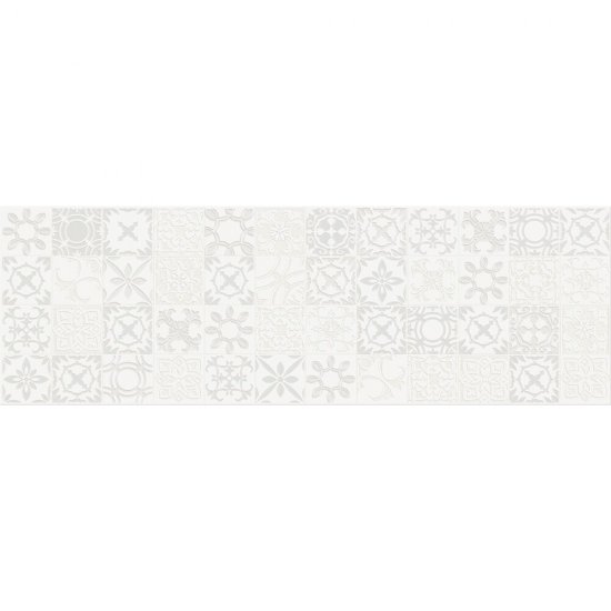 Płytka ścienna inserto ALAYA white patchwork glossy 19,8x59,8 gat. I
