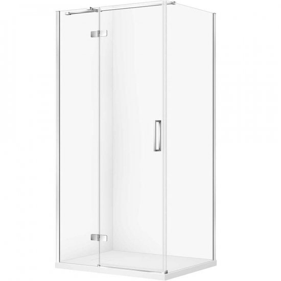 CERSANIT Zestaw kabina prostokątna JOTA lewa 100x80 chrom, brodzik TAKO SLIM biały S601-423