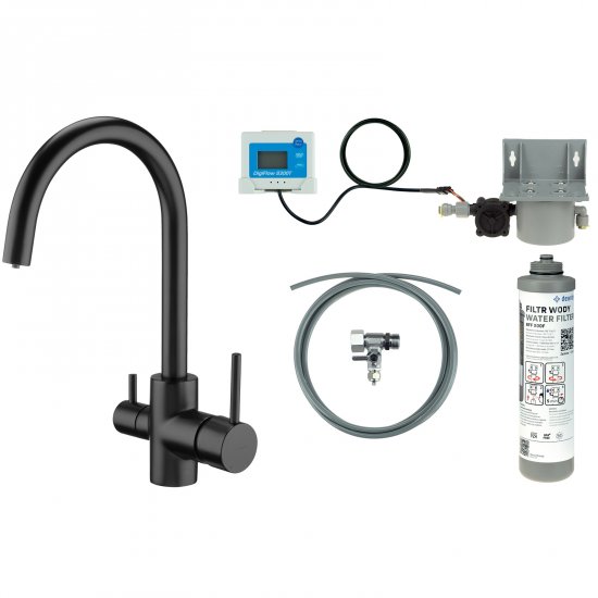 DEANTE Bateria kuchenna z zestawem do filtracji wody nero BCHFN64M