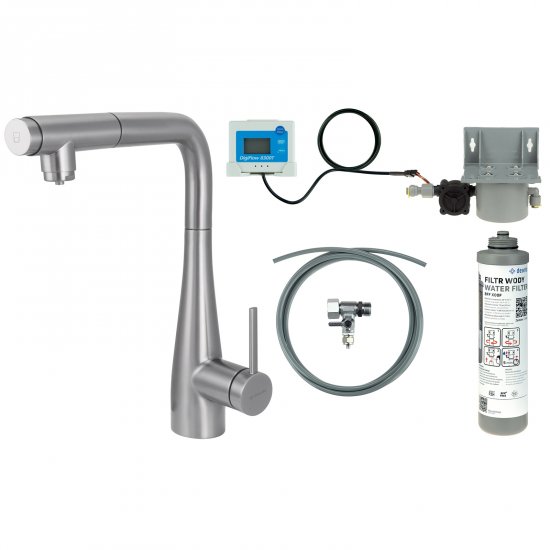 DEANTE Bateria kuchenna ERIDAN z zestawem do filtracji stal szczotkowana BREFF75M