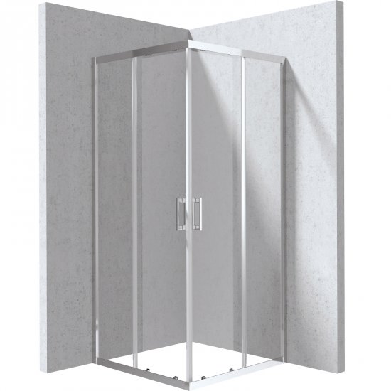 DEANTE Kabina prysznicowa kwadratowa FUNKIA chrom szkło transparentne 90x90x195 cm KYC_0099P