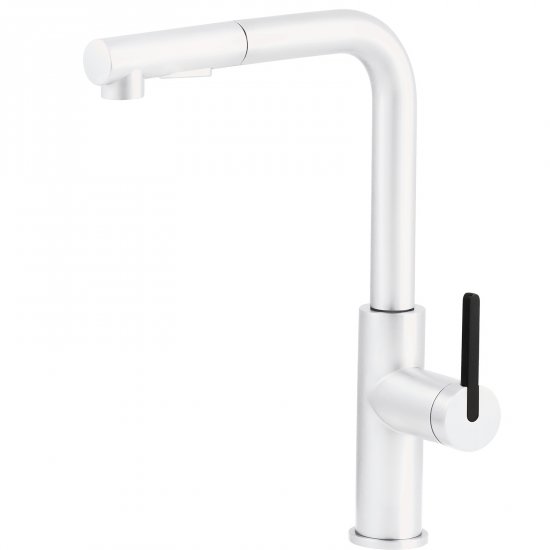 DEANTE Bateria kuchenna stojąca MOMI bianco z wyciąganą wylewką BKM_A73M