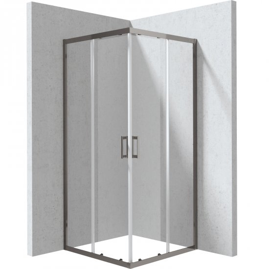 DEANTE Kabina prysznicowa kwadratowa FUNKIA titanium szkło transparentne 90x90x195 cm KYC_D099P