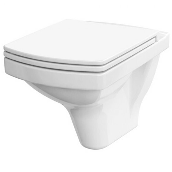 Miska WC podwieszana EASY prostokątna biała bezkołnierzowa