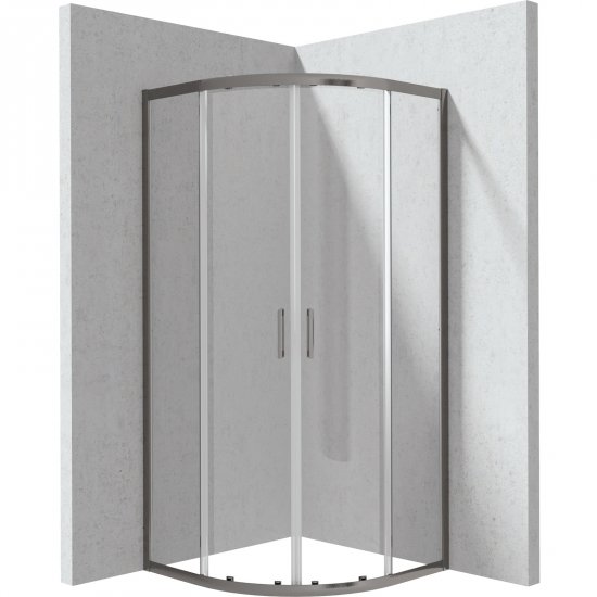 DEANTE Kabina prysznicowa półokrągła FUNKIA titanium szkło transparentne 80x80x195 cm KYP_D088P