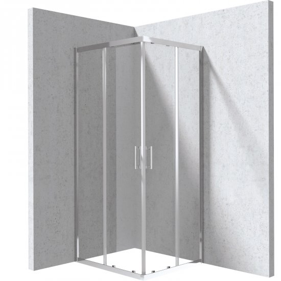DEANTE Kabina prysznicowa prostokątna FUNKIA chrom szkło transparentne 90x80x195 cm KYC_0089P