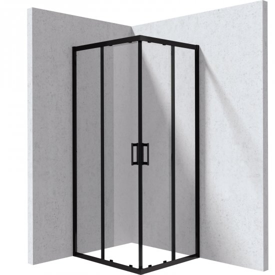 DEANTE Kabina prysznicowa prostokątna FUNKIA nero szkło transparentne 90x80x195 cm KYC_D089P