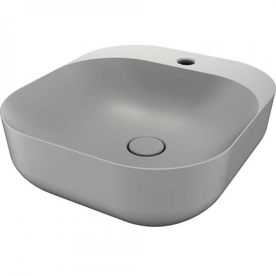 SDR CERAMICHE Umywalka nablatowa POOL 3 GRIGIO 47x42 z korkiem G.K3