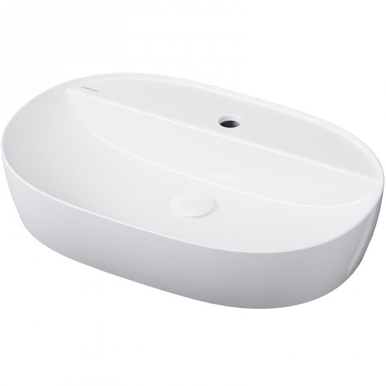 OMNIRES Umywalka nablatowa ATLANTA 60 owalna biały połysk ATLANTA610BP