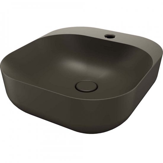 SDR CERAMICHE Umywalka nablatowa POOL 3 CAFFE 47x42 z korkiem CF.K3