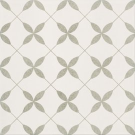 Gres szkliwiony PATCHWORK CONCEPT white-grey clover pattern satyna 29,8x29,8 gat. II