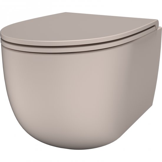 SDR CERAMICHE Miska podwieszana BULL ROSA bezkołnierzowa wirowa z deską wolnoopadającą R.K1