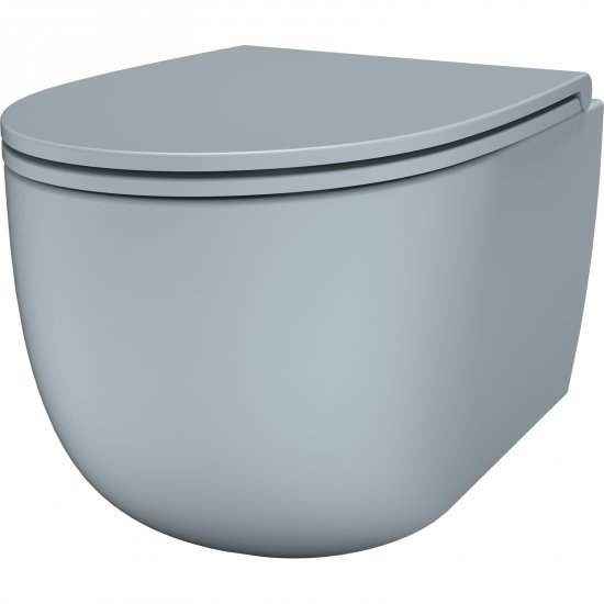 SDR CERAMICHE Miska podwieszana BULL CELESTE bezkołnierzowa wirowa z deską wolnoopadającą C.KIT