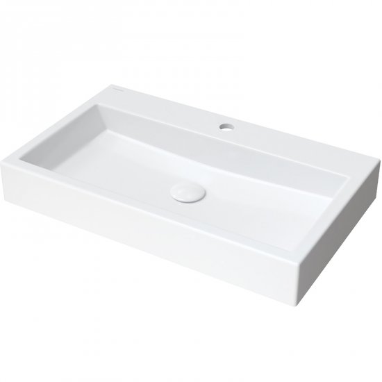 OMNIRES Umywalka nablatowa THASOS M+ 70 prostokątna biały połysk THASOS700BP