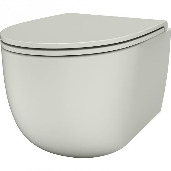 SDR CERAMICHE Miska podwieszana BULL GRIGIO bezkołnierzowa wirowa z deską wolnoopadającą G.K1