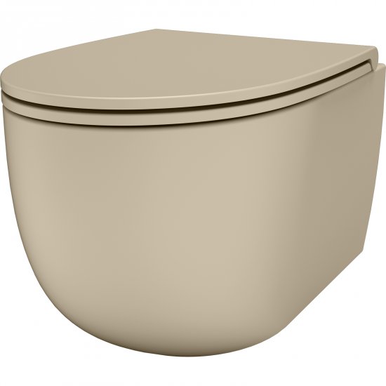 SDR CERAMICHE Miska podwieszana BULL BEIGE bezkołnierzowa wirowa z deską wolnoopadającą B.K1